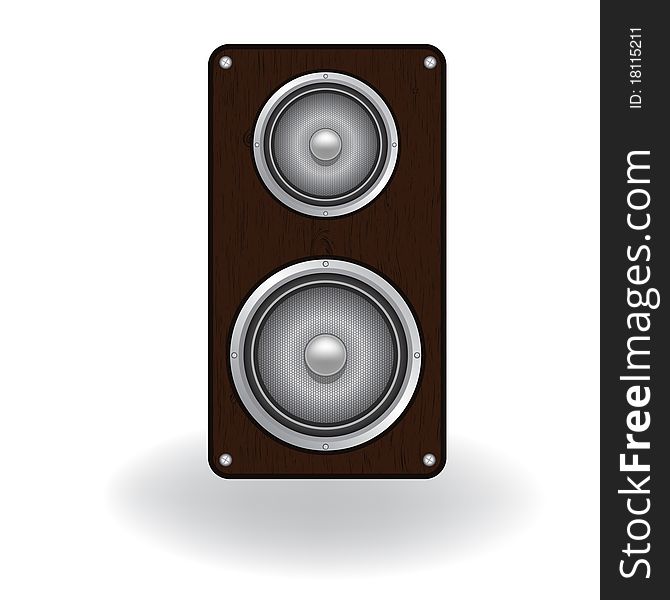 Wooden loud speaker isolated on white , illustration. Element for design. Wooden loud speaker isolated on white , illustration. Element for design.