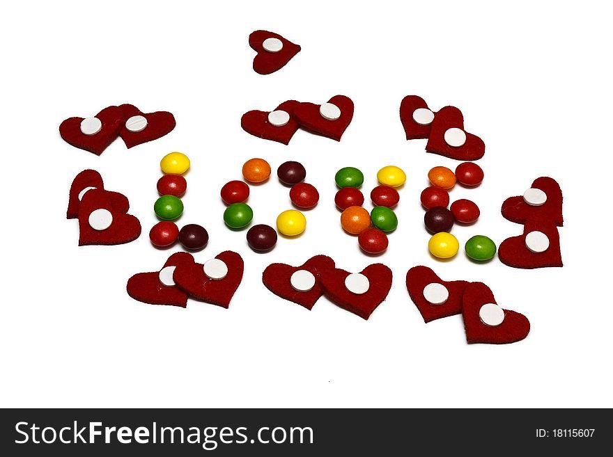 Valentine hearts isolated on a white background