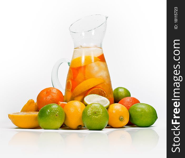 A pitcher containing a refreshing summer citrus drink. A pitcher containing a refreshing summer citrus drink.