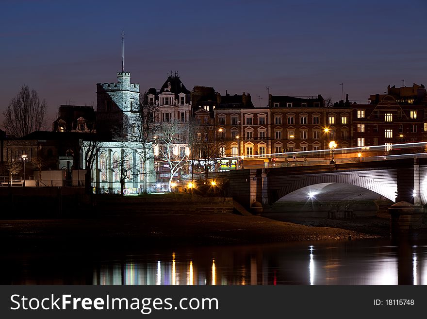 Church By River At Night