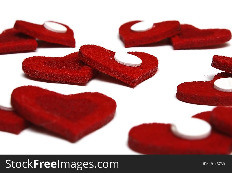 Valentine hearts isolated on a white background