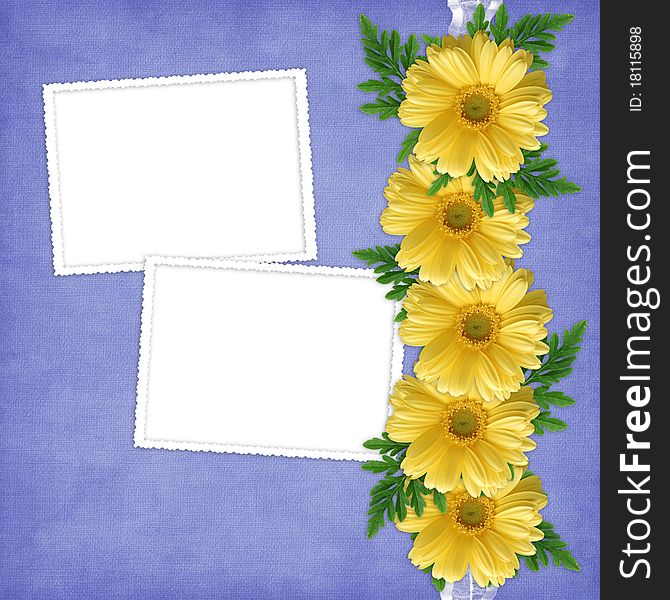 Card for the holiday with flowers on the abstract background. Card for the holiday with flowers on the abstract background
