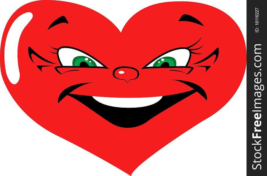 Evil smiling heart. Vector illustration.