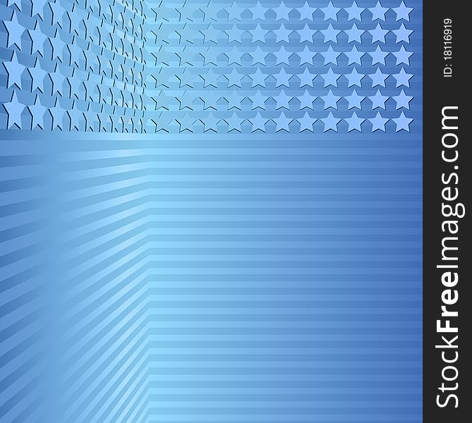 Abstract background with blue stars and strips. Abstract background with blue stars and strips