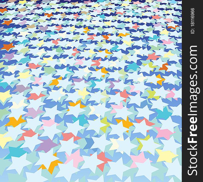 Abstract background with color stars on blue. Abstract background with color stars on blue