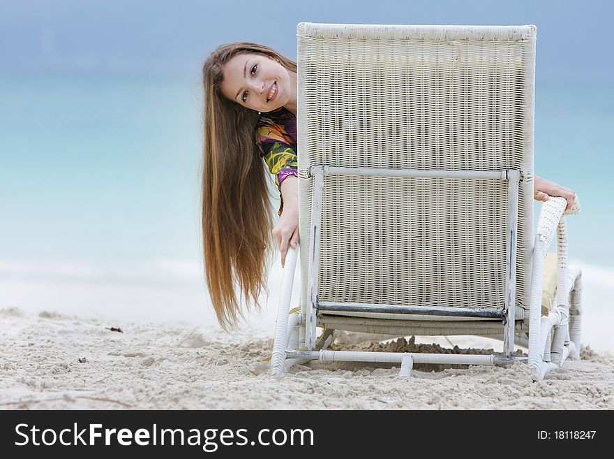 Young attractive woman on beach