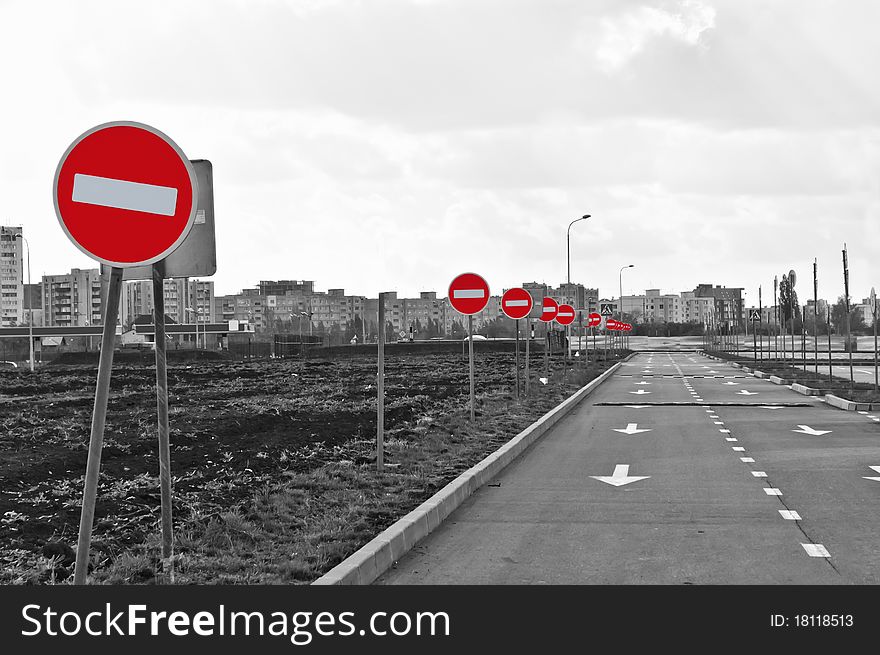 The Road And No Entry Road Signs