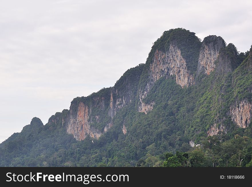 Beautiful view of limestone mountain in Thailand.