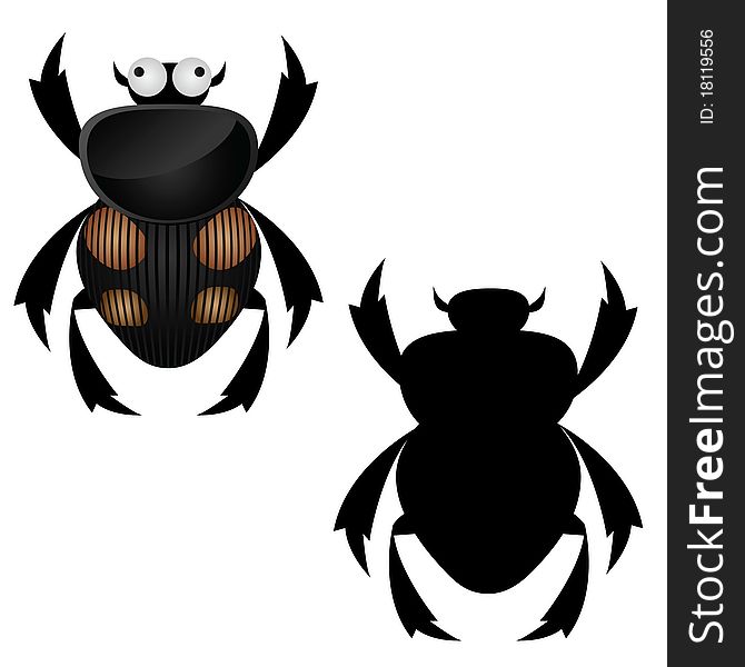 Illustration of a black spotted beetle with brown color. Illustration of a black spotted beetle with brown color