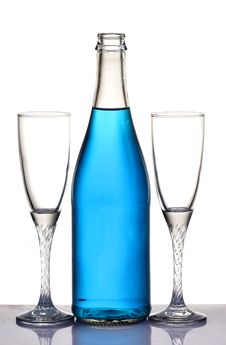 Champagne Bottle And Glasses Royalty Free Stock Image Champagne Bottle And Glasses Royalty Free Stock Image
