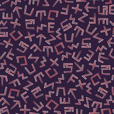 Abstract Seamless Pattern With Abstract Signs Stock Images