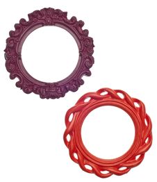 Pair Of Round Modern Vibrant Colored Empty Frames Royalty Free Stock Image