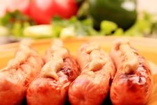 Vegetables And Sausages Royalty Free Stock Photography Vegetables And Sausages Royalty Free Stock Photography