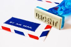 Urgent Stamp On Air Mail Royalty Free Stock Photography