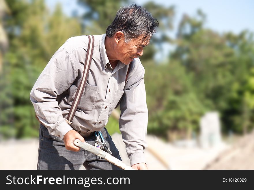 Construction worker in the field