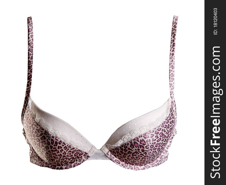 Bra with leopard pattern on a white background
