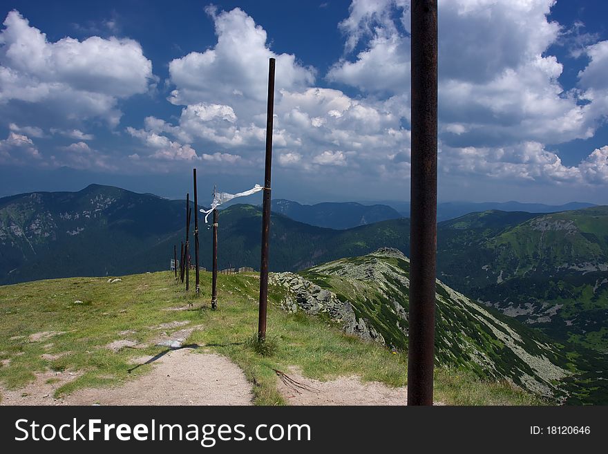 Summertime on an mountain hiking trail in the Low Tatras, Slovakia