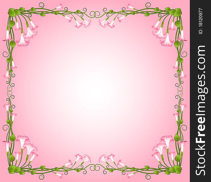 Background with beautiful pink lilies