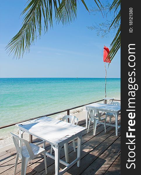 Seaside terrace cafe in thailand beach. Seaside terrace cafe in thailand beach