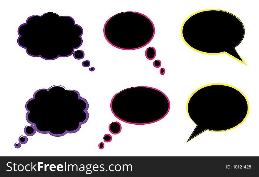 Three variations of speech bubbles.