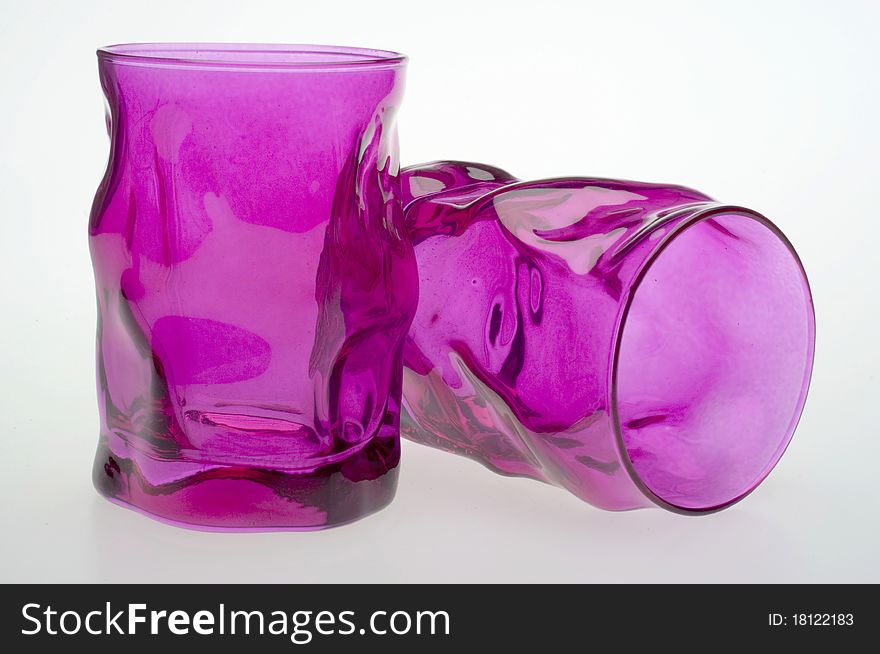 Vibrant Pink Glassware Modern Pattern with Irregular Curves.