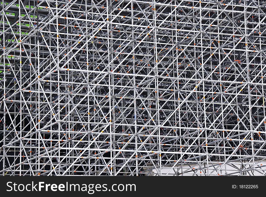 Lattice construction for the foundation of a grandstand. Lattice construction for the foundation of a grandstand