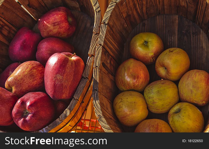 Apples In Wooden Baskets