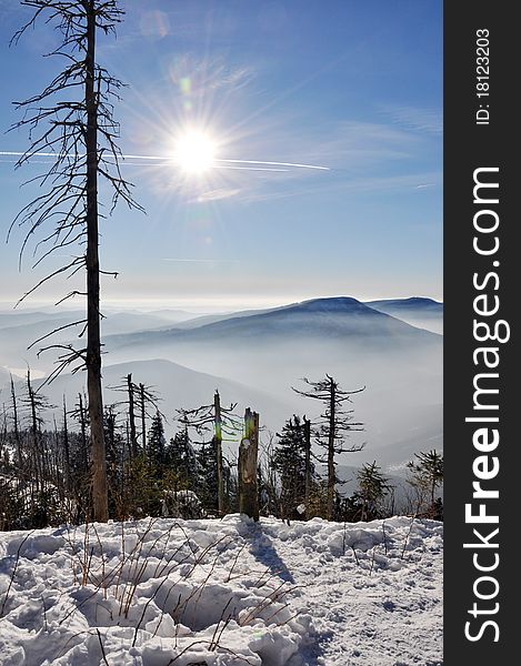 Misty fog in Beskydy mountains