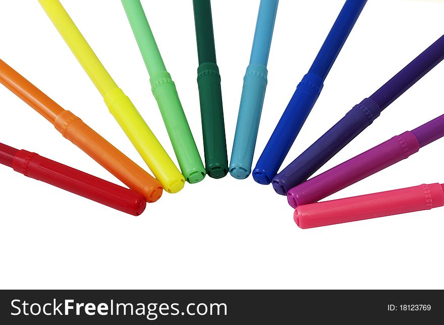 Set of colored felt-tip pens