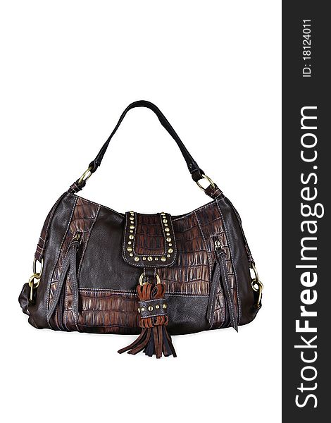 Brown leather woman bag