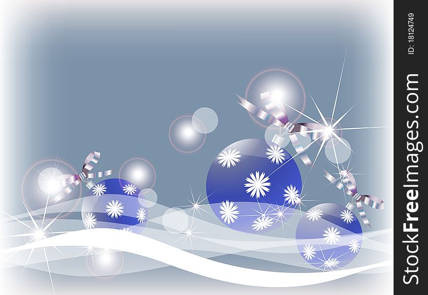 Christmas background with baubles.Vector background