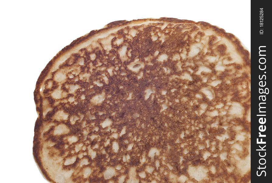 Pancake Close Up Border on White Breakfast Image.