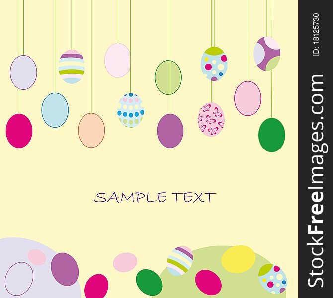 Easter card with colorful eggs. Easter card with colorful eggs