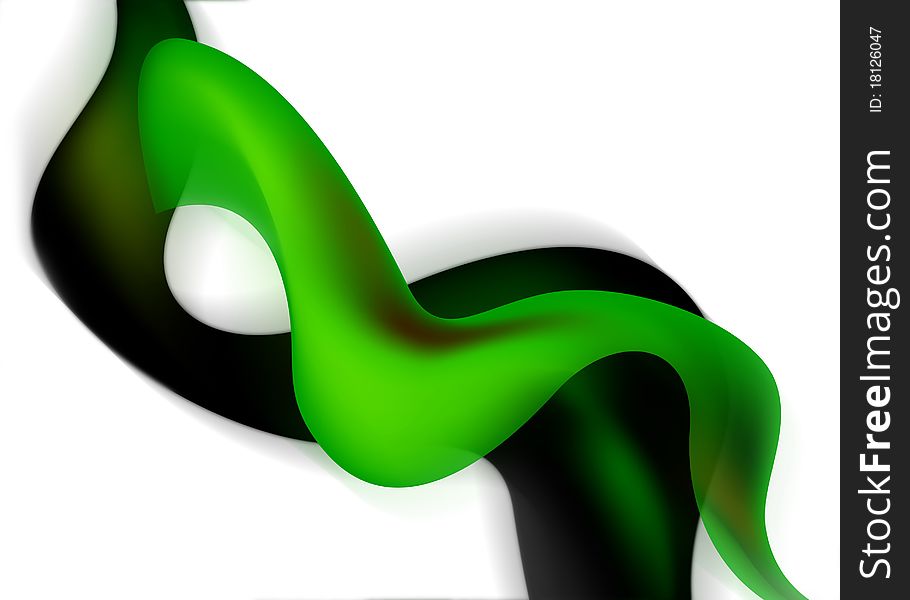 Style abstract background with green and black waves