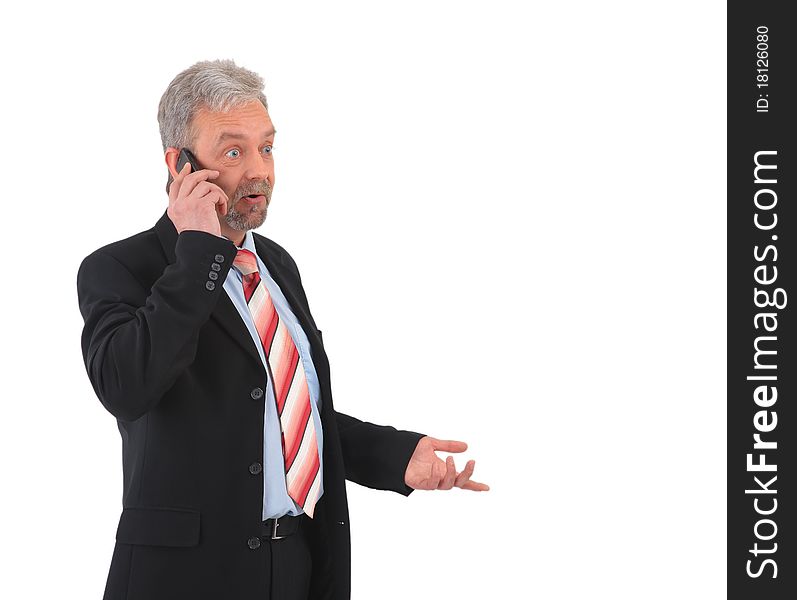 Mature successful businessman on the phone