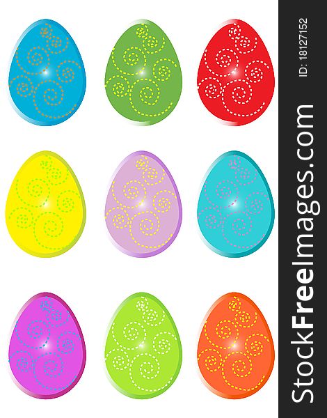 Vector illustration of Easter colorful eggs. Vector illustration of Easter colorful eggs