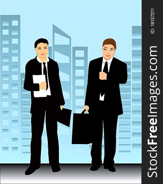 Business office people  Illustration time working teamwork contract helpdesk manager