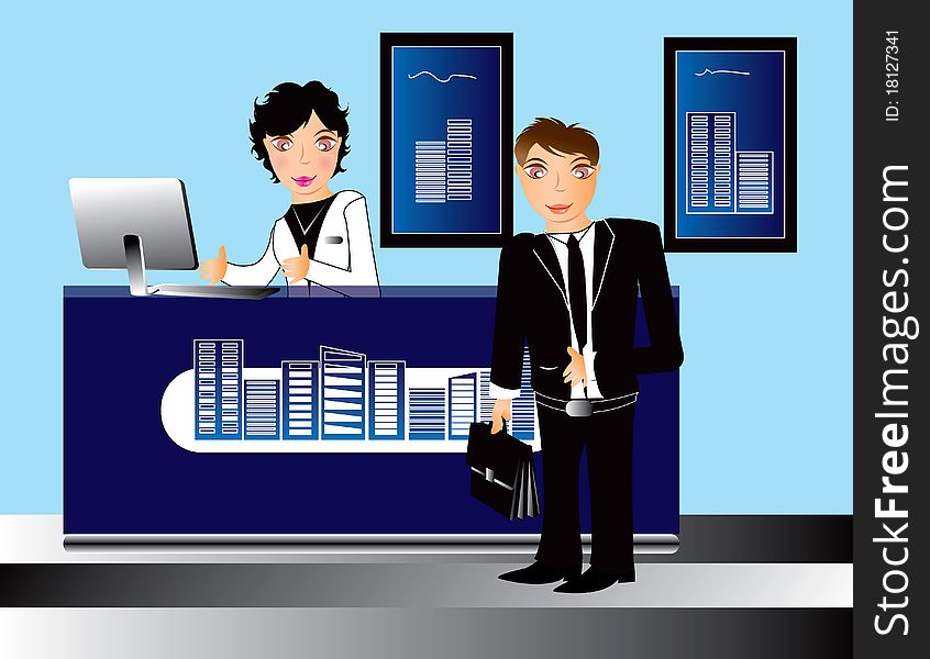 Business Office People  Illustration