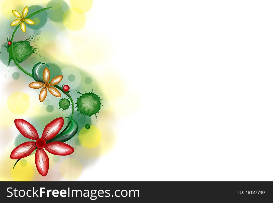 Summer flowers banner background design. Summer flowers banner background design