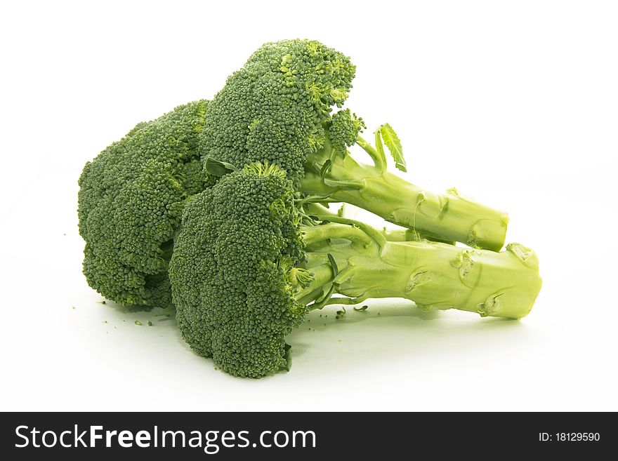 Fresh green broccoli bunch isolated on a white background. Fresh green broccoli bunch isolated on a white background