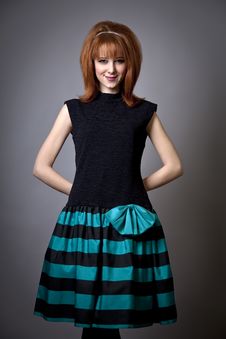 Girl In American 50s-60s Style Royalty Free Stock Photo Girl In American 50s-60s Style Royalty Free Stock Photo