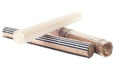 Rolled Up Bamboo Mat Stock Photos