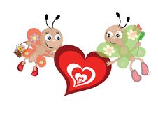 Butterflies With Heart Royalty Free Stock Image