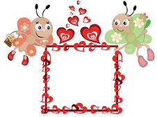 Butterflies With Heart,frame Stock Image Butterflies With Heart,frame Stock Image