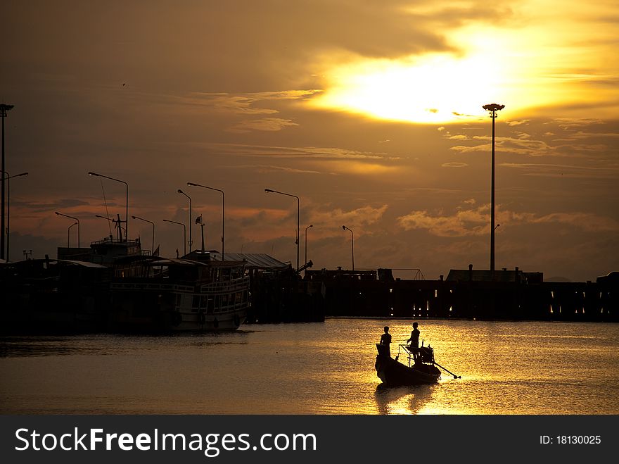 Fisherman silhouette