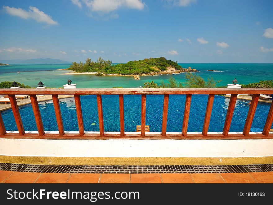 Sea balcony swimming pool view