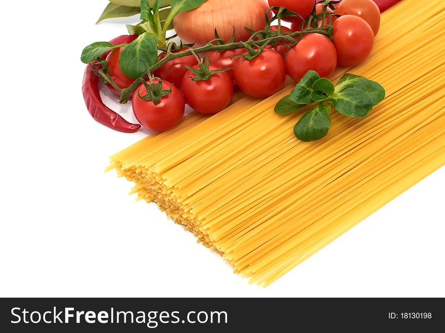 Italian pasta spagetti with vegetables