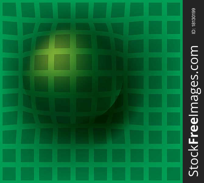 Abstract background dark ball on green cells. Abstract background dark ball on green cells