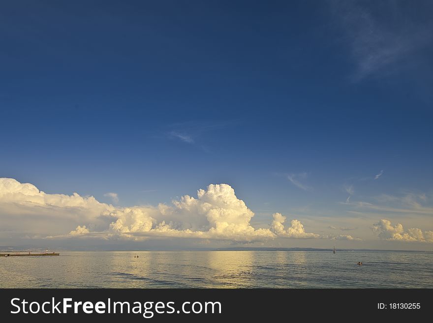 Adriatic Sea near Venice (Italy) with Clouds at horizon. Adriatic Sea near Venice (Italy) with Clouds at horizon