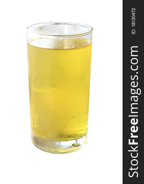 Yellow water in clear glass